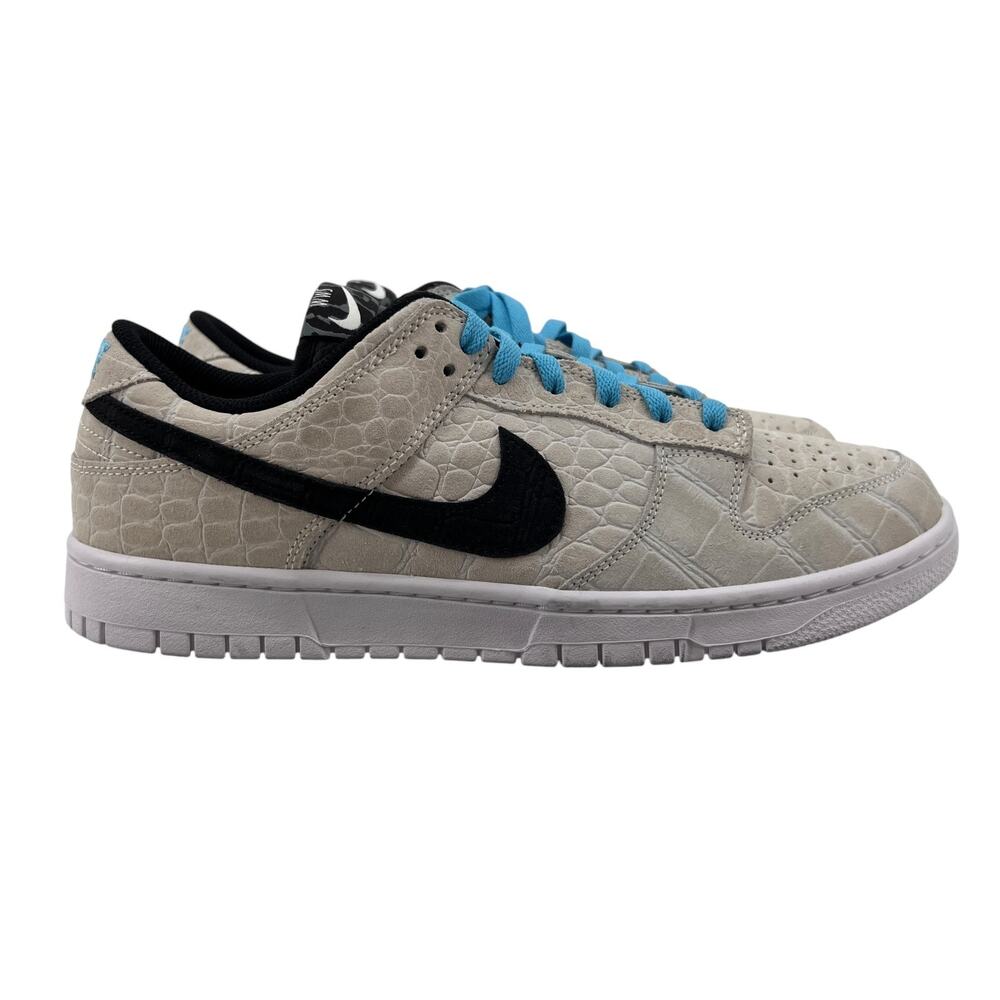 Nike Mens 11.5 Shoe Beige Black Dunk Low By You Croc Embossed Lace Up FJ2253-901